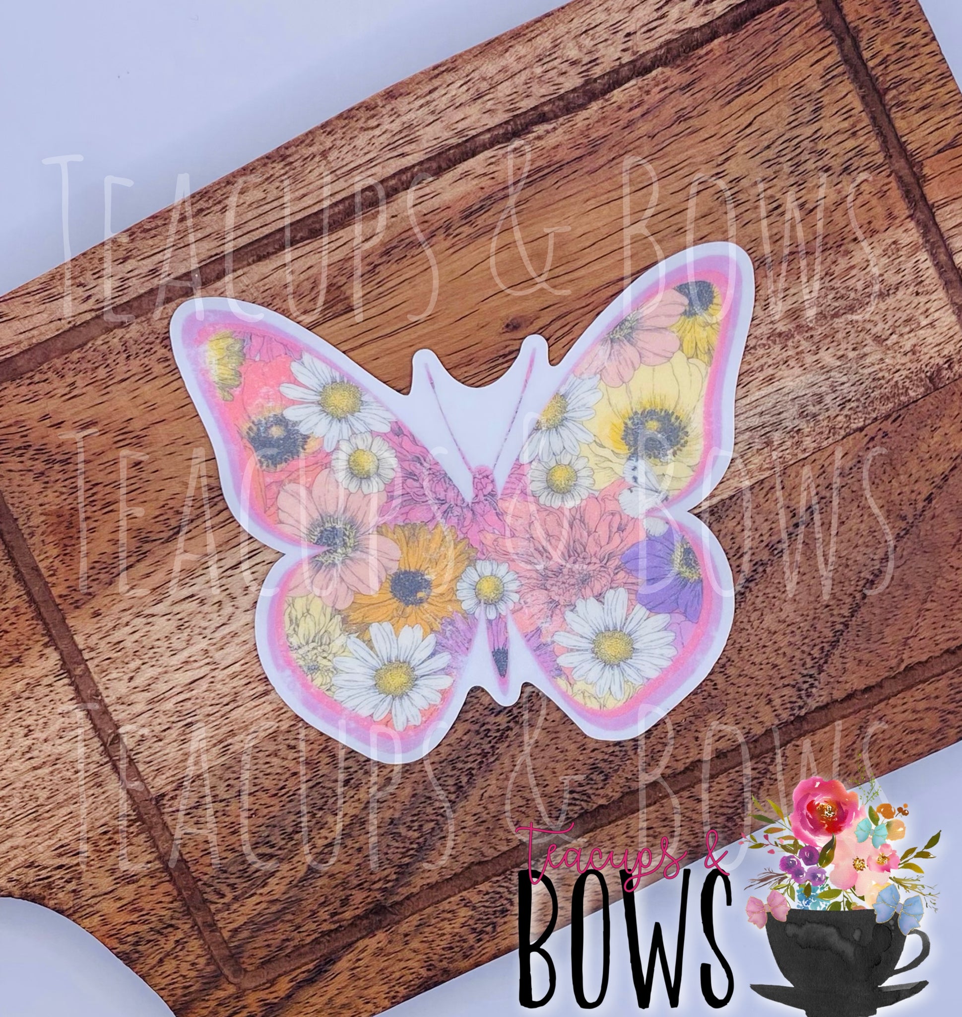 Floral Butterfly Vinyl Sticker Decal