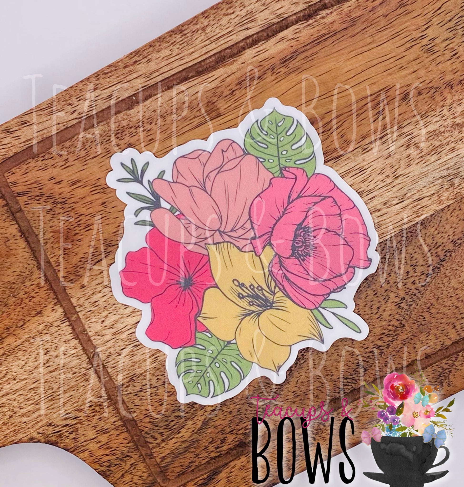 Bright Floral Vinyl Sticker Decal