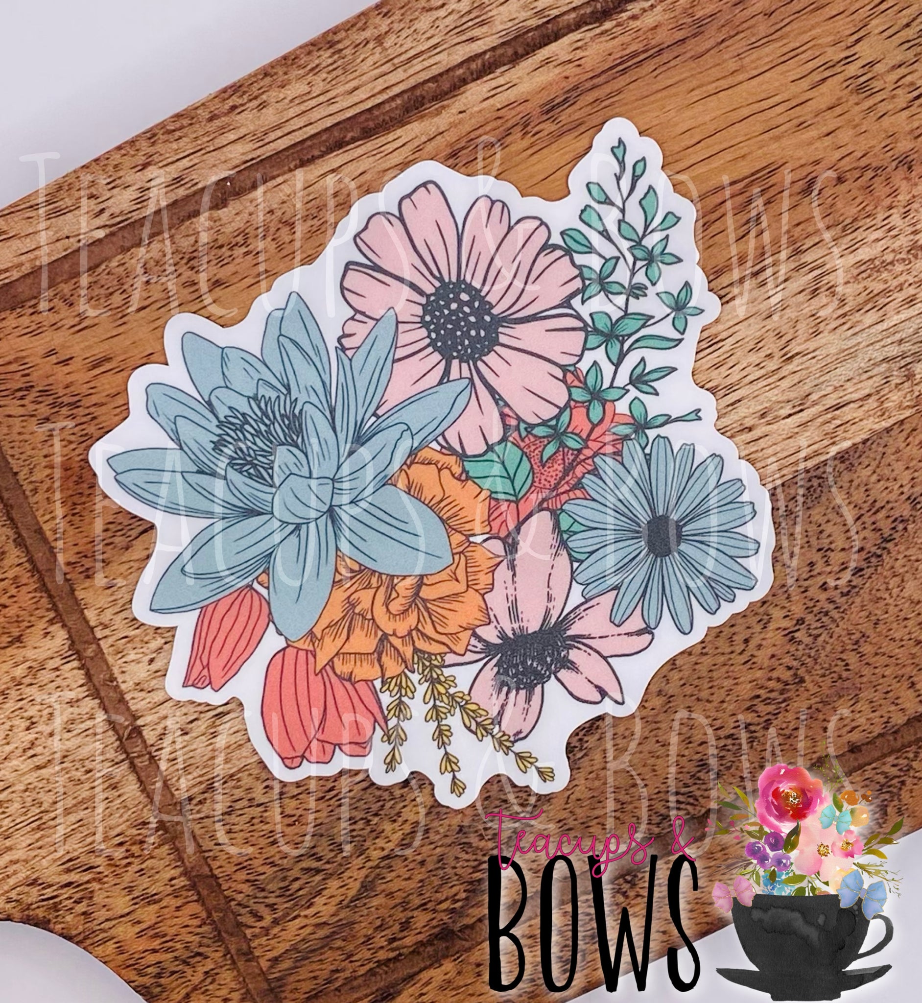 Fall Floral Vinyl Sticker Decal