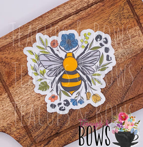 Leopard Bee Vinyl Sticker Decal